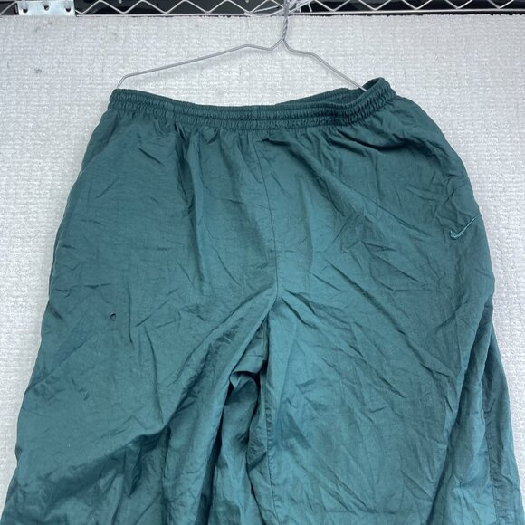 Vintage 90s Nike Pants Men XL Green Nylon Windbreaker Track Warm Up Zip Read** - Picture 2 of 16